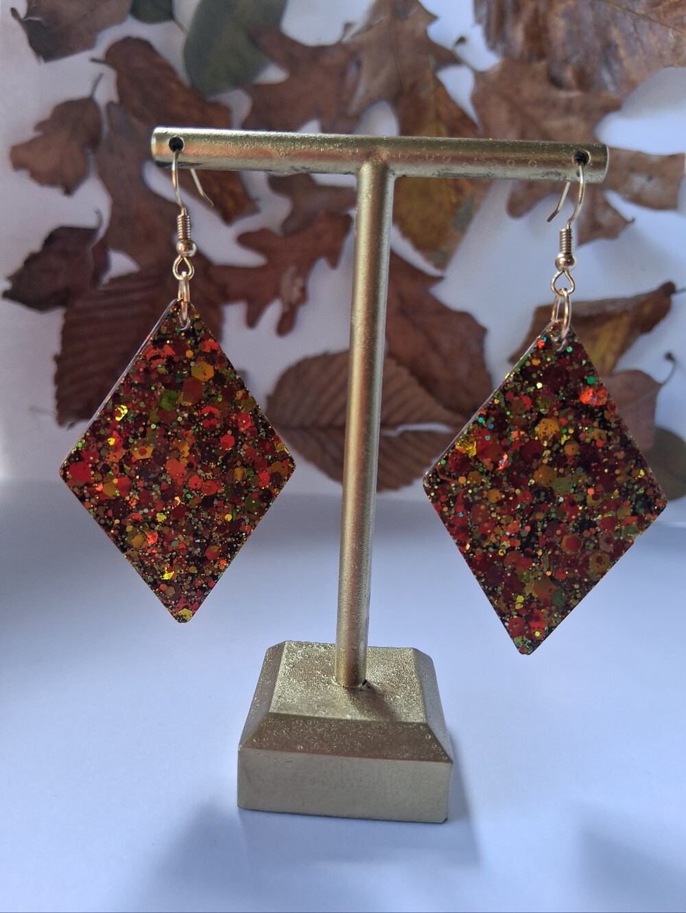 ✨ Autumn’s Fallen Spark -Hand Crafted Diamond Earrings